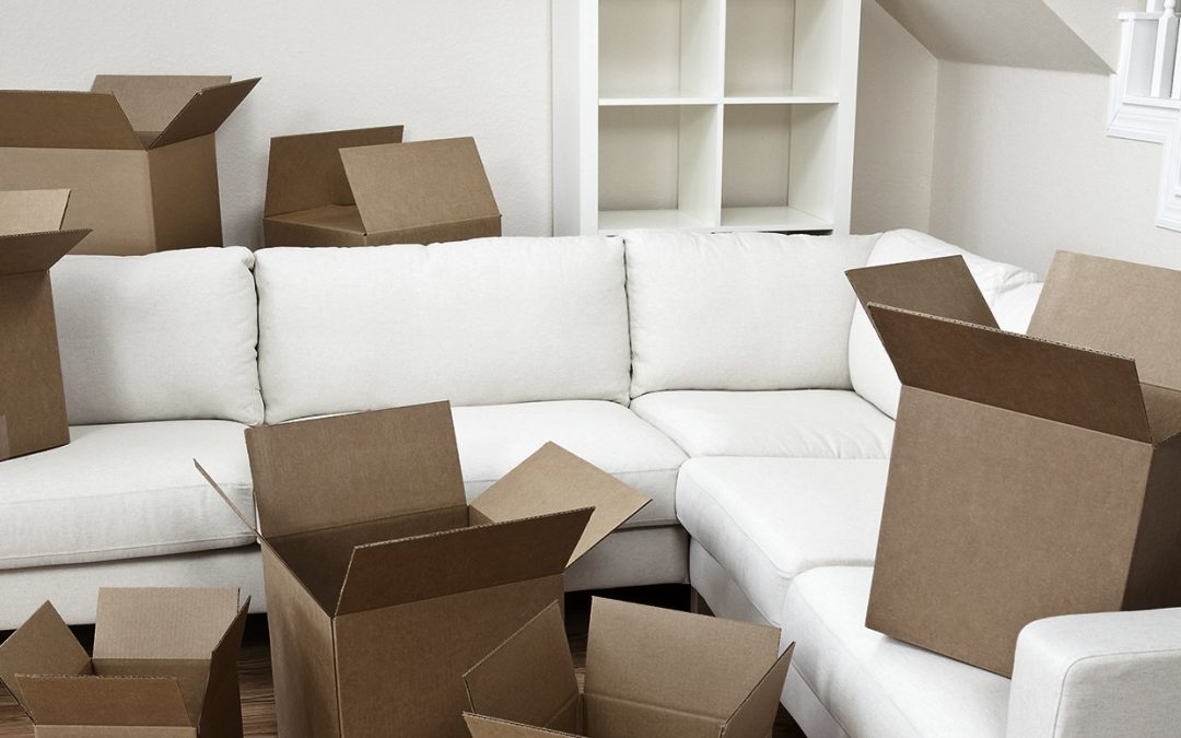 Box on sofa